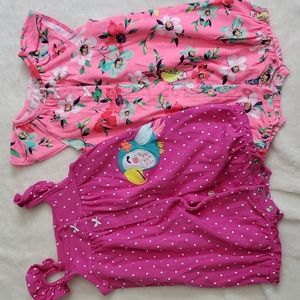 2 Carter's baby girl 12 month rompers